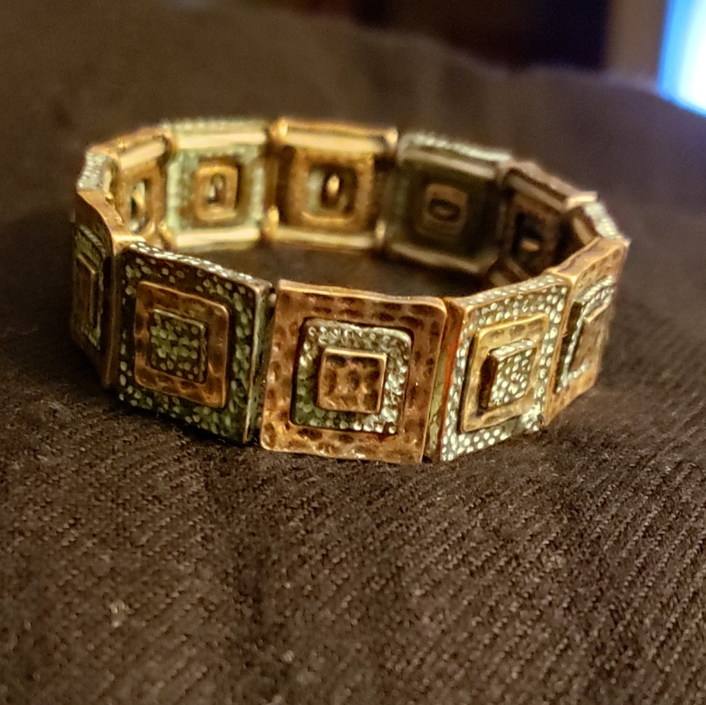 🛍 Stretch Bracelet in Copper & Teal Tones